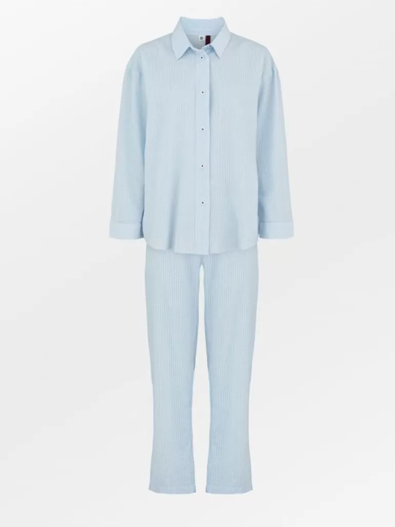 Seersucker Pyjamas Set - Blue | BeckSöndergaard Flash Sale